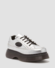5-eye metallic leather shoes