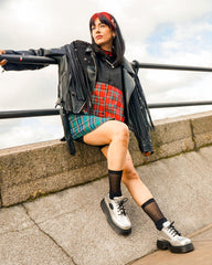 5-eye metallic leather shoes