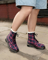 1460 tartan lace up boots