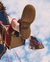 tartan & leather lace up shoes