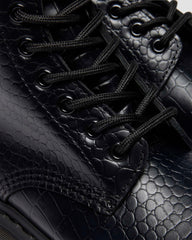 croc emboss leather boots