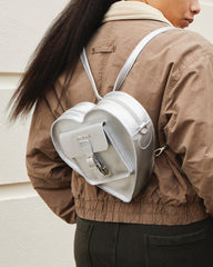 heart shaped milled metallic backpack